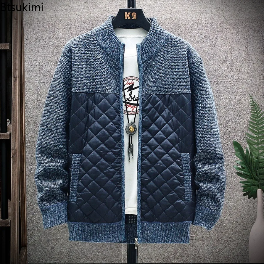 Men's Autumn Winter Sweatercoat Fashion Patchwork Design Stand Collar Zipper Cardigan Jackets Male Casual Warm Knitted Outerwear
Men's Autumn Winter Sweatercoat Fashion Patchwork Design Stand Collar Zipper Cardigan Jackets Male Casual Warm Knitted Outerwear