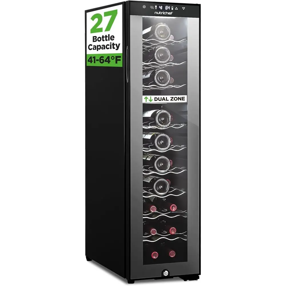 27 Bottle Wine ridge | Dual Zone Adjustable Temperature Control 41° to 64° | Ultra Quiet | Wine Cooler or Home, & Oice | reeStan
27 Bottle Wine ridge | Dual Zone Adjustable Temperature Control 41° to 64° | Ultra Quiet | Wine Cooler or Home, & Oice | reeStan