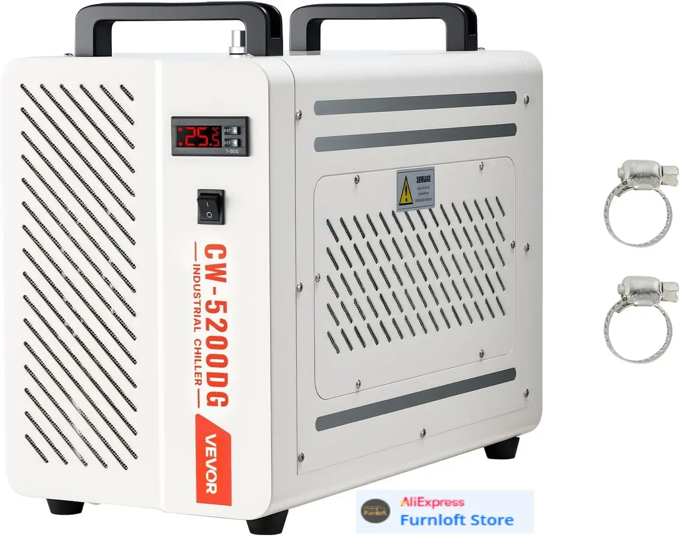 Industrial Water Chiller, 5460 BTU/h, Industrial Water Cooler Cooling System with Compressor, 1.8 Gal Tank Capacity, 3.4 GPM
Industrial Water Chiller, 5460 BTU/h, Industrial Water Cooler Cooling System with Compressor, 1.8 Gal Tank Capacity, 3.4 GPM