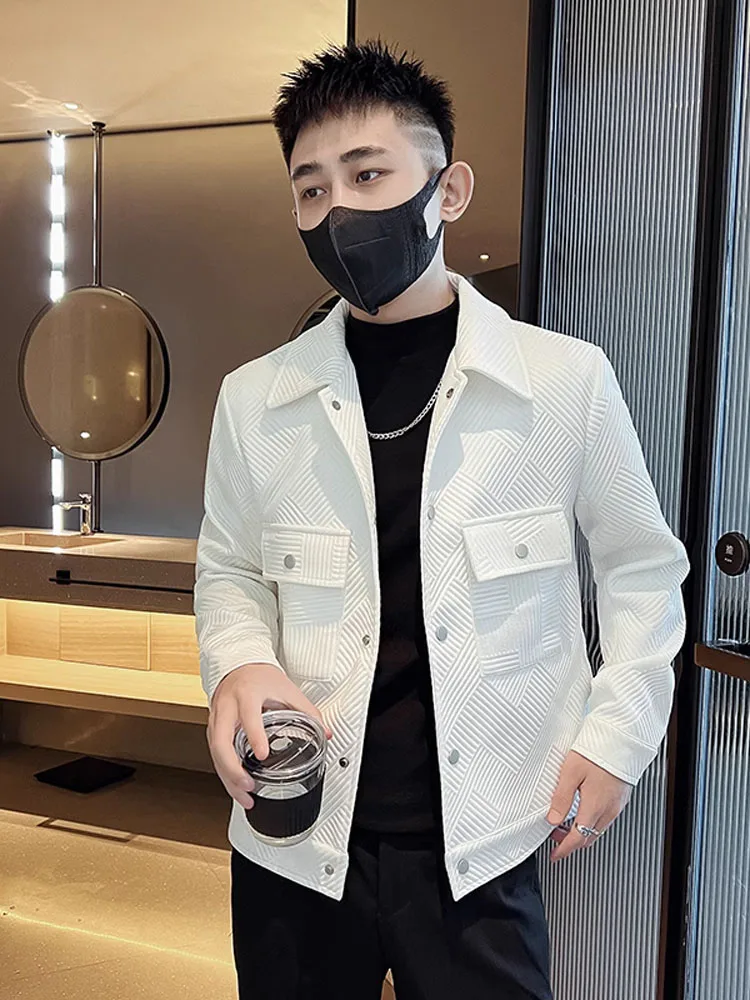 Stylish White Plaid Jacket for Men Spring Autumn Slim Fit Classic Collar Heavyweight Trendy Youthful Warmth Outerwear Top
Stylish White Plaid Jacket for Men Spring Autumn Slim Fit Classic Collar Heavyweight Trendy Youthful Warmth Outerwear Top