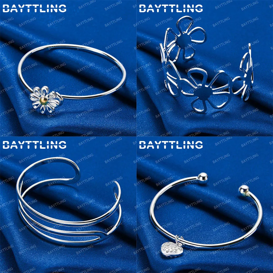 Fashion 925 Sterling Silver Delicate Flower Hollow Bracelet Women's Wedding Engagement Party Jewelry Gift
Fashion 925 Sterling Silver Delicate Flower Hollow Bracelet Women's Wedding Engagement Party Jewelry Gift