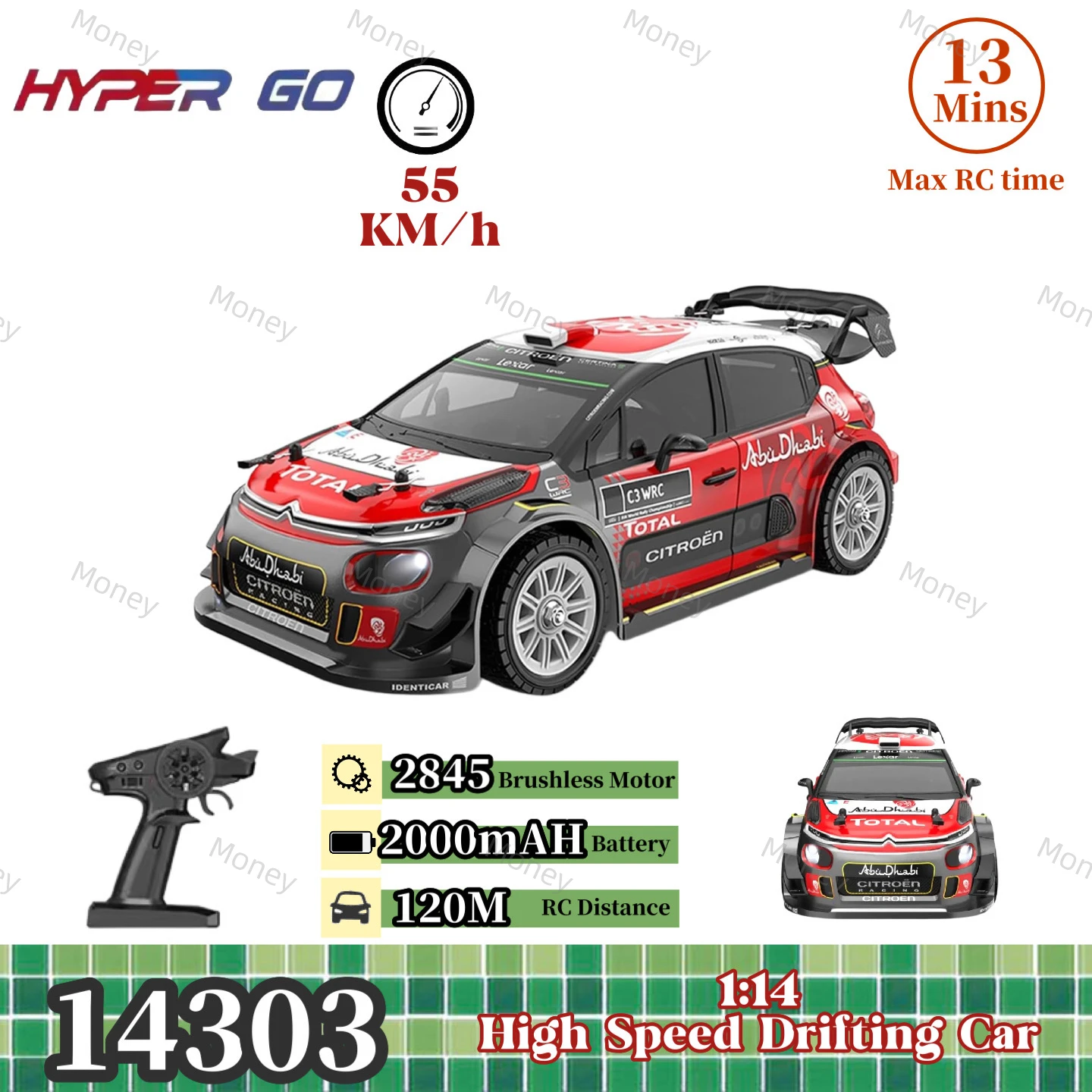 MJX HYPER GO 14303 1:14 C3 WRC Дрифтинг-машина 2,4G 2845 Бесщеточный двигатель Высокоскоростной 4WD Игрушка с дистанционным управлением
MJX HYPER GO 14303 1:14 C3 WRC Дрифтинг-машина 2,4G 2845 Бесщеточный двигатель Высокоскоростной 4WD Игрушка с дистанционным управлением
