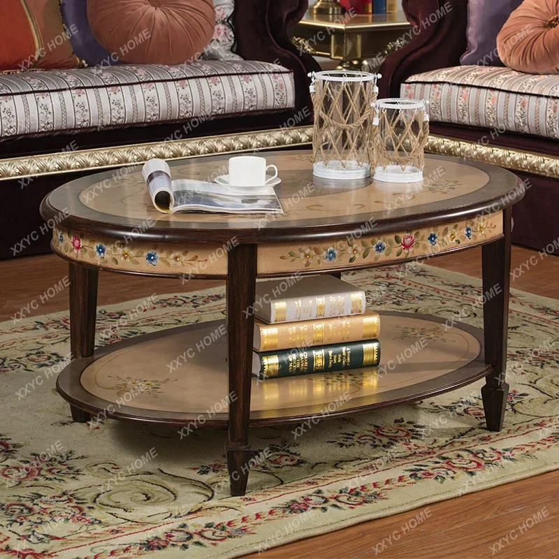 GGrural oval coffee table small apartment retro pastoral painted furniture
GGrural oval coffee table small apartment retro pastoral painted furniture