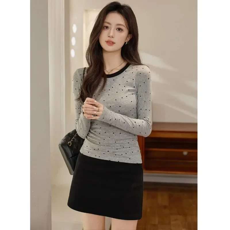 New Women O Neck Striped Dot T-shirts Long Sleeve Slim Tops Spring Autumn Fashion Sweet Girls Bottoming Shirt Casual Homewear
New Women O Neck Striped Dot T-shirts Long Sleeve Slim Tops Spring Autumn Fashion Sweet Girls Bottoming Shirt Casual Homewear