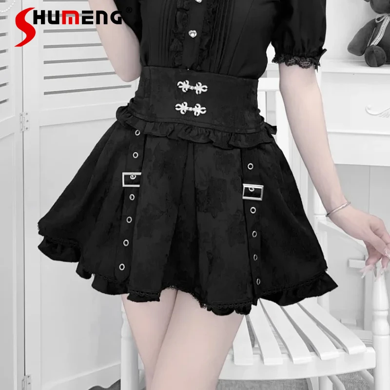 Y2k Half Skirt Dark Pattern Chinese Style Metal Buckle Half Skirt Japanese Original Rojita SC Subculture Functional Short Skirts
Y2k Half Skirt Dark Pattern Chinese Style Metal Buckle Half Skirt Japanese Original Rojita SC Subculture Functional Short Skirts