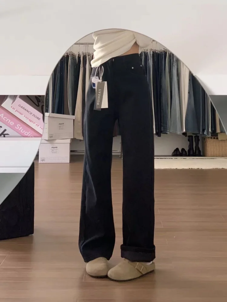 Большие размеры Fce Lined Thi Джинсовые брюки Женские зимние свободные брюки с высокой талией Тонкие прямые широкие джинсы Cleanfit Vintage Sle
Большие размеры Fce Lined Thi Джинсовые брюки Женские зимние свободные брюки с высокой талией Тонкие прямые широкие джинсы Cleanfit Vintage Sle