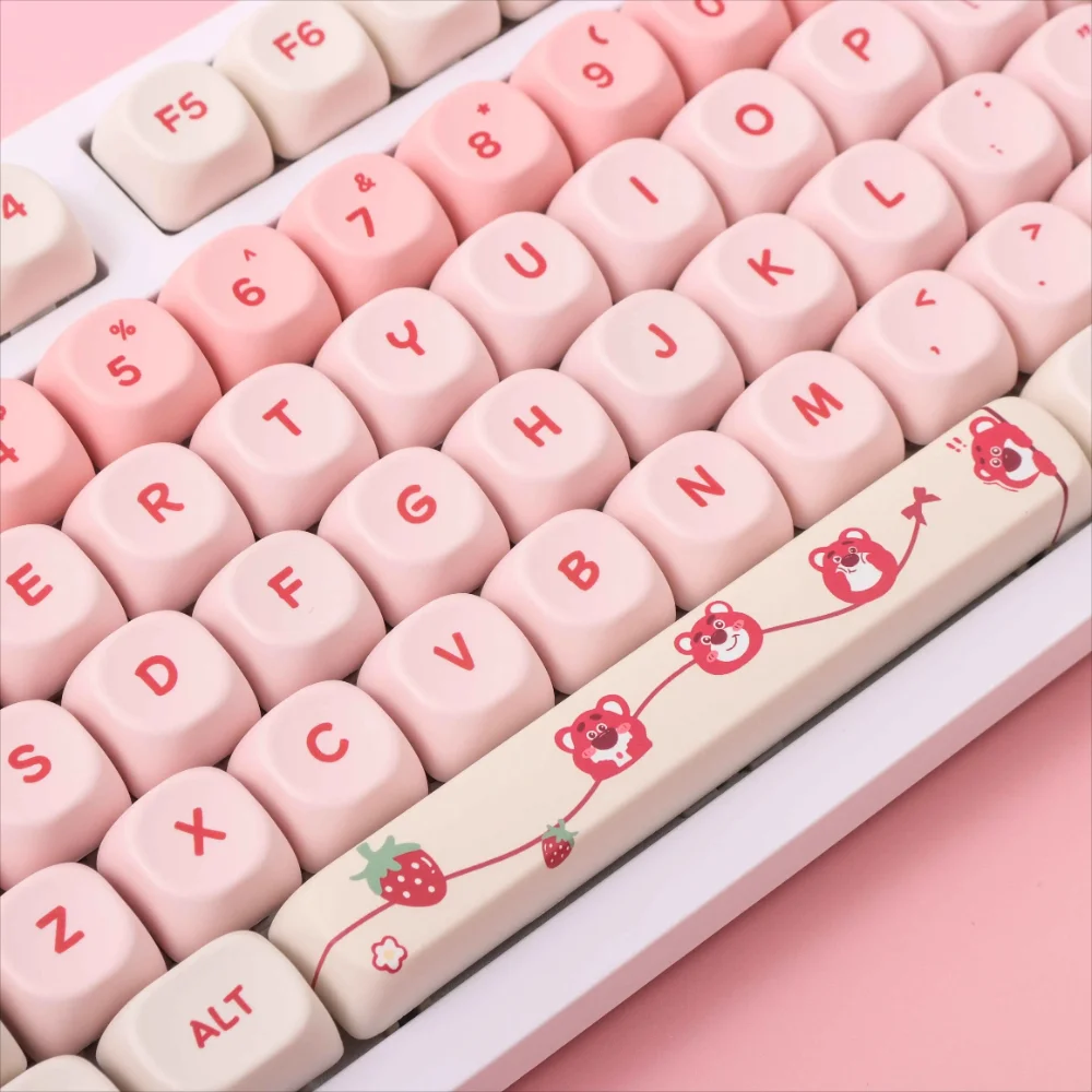 Gradient Color Strawberry Bear MOA Keycap Set PBT Small Complete Set Pink Bear for 60/64/84/98/108 Mechanical Keyboard MX Switch
Gradient Color Strawberry Bear MOA Keycap Set PBT Small Complete Set Pink Bear for 60/64/84/98/108 Mechanical Keyboard MX Switch