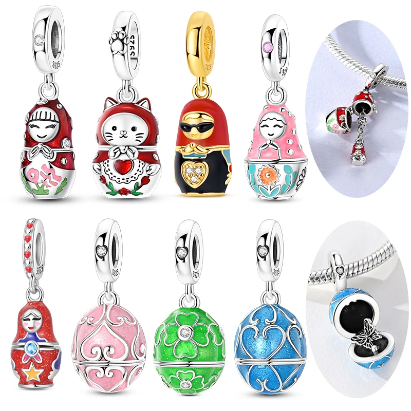 925 Silver Matryoshka dolls and Easter eggs Charm Beads Fit Original 3mm Bracelet For Women Pendant DIY Fine Luxury Jewelry Gift
925 Silver Matryoshka dolls and Easter eggs Charm Beads Fit Original 3mm Bracelet For Women Pendant DIY Fine Luxury Jewelry Gift