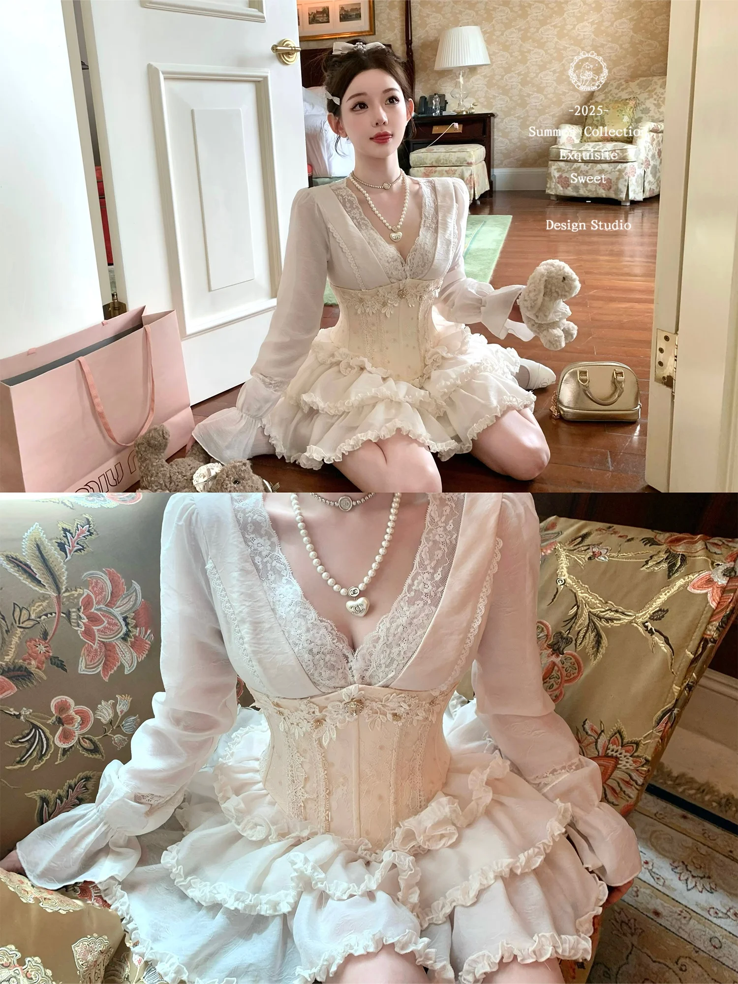Catyears Romantic Sweet Lace Splicing V-neck Dress Waist Seal Luxury Atmosphere Princess Sleeve Short Pants Fashion Set for W...
Catyears Romantic Sweet Lace Splicing V-neck Dress Waist Seal Luxury Atmosphere Princess Sleeve Short Pants Fashion Set for W...