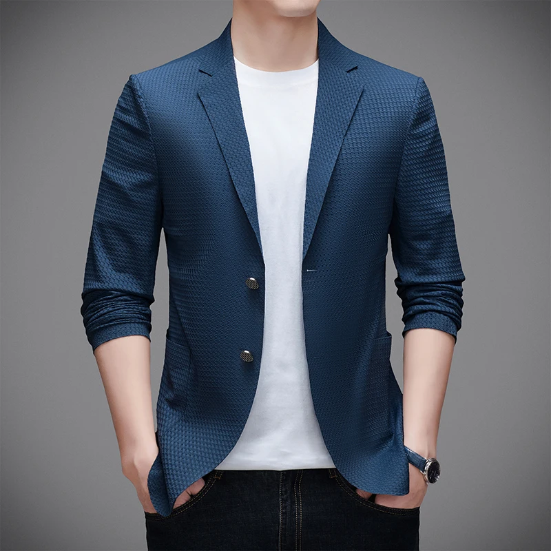 Men's Summer Seamless Thin Casual Suit - Trendy, Fashionable Benxi Breathable Ice Silk Mesh Jacket for Stylish Comfort
Men's Summer Seamless Thin Casual Suit - Trendy, Fashionable Benxi Breathable Ice Silk Mesh Jacket for Stylish Comfort