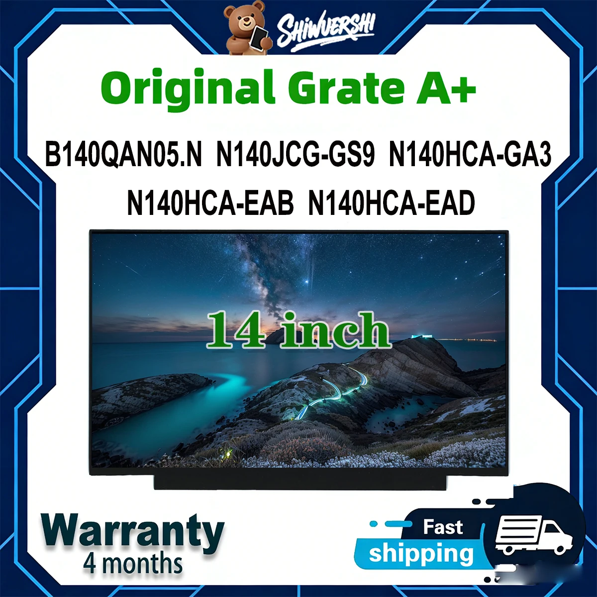 Original New A+ 14 inch Slim Laptop Lcd Screen Panel B140QAN05.N N140JCG GS9 N140HCA GA3 N140HCA EAB N140HCA EAD 60Hz
Original New A+ 14 inch Slim Laptop Lcd Screen Panel B140QAN05.N N140JCG GS9 N140HCA GA3 N140HCA EAB N140HCA EAD 60Hz