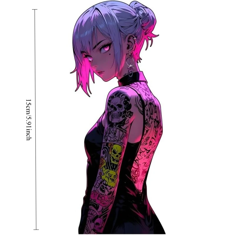 Neon Pink Tattoo Anime Girl Vinyl Sticker, Retro Japanese Decal for Camper Motorcycle Luggage Fridge Otaku Decor
Neon Pink Tattoo Anime Girl Vinyl Sticker, Retro Japanese Decal for Camper Motorcycle Luggage Fridge Otaku Decor