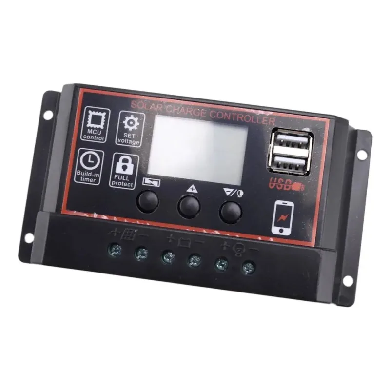 PWM LCD 12V/24V automatic dual USB black 10A solar panel battery energy regulator charging controller
PWM LCD 12V/24V automatic dual USB black 10A solar panel battery energy regulator charging controller