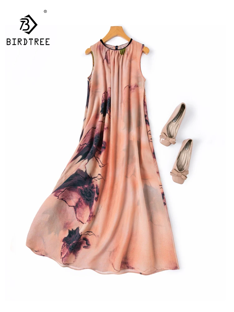 BirdTree-100%Real Silk Double Crepe Elegant Dress, Velvet Collar Print, Women Retro Loose Vest Dresses, 2026 Summer New D65061CC
BirdTree-100%Real Silk Double Crepe Elegant Dress, Velvet Collar Print, Women Retro Loose Vest Dresses, 2026 Summer New D65061CC