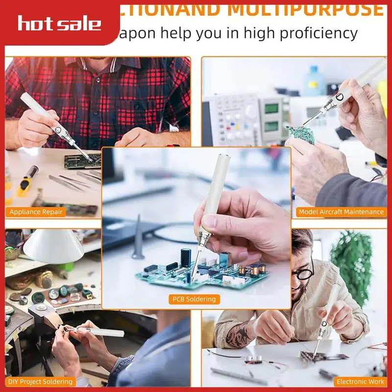 Cordless Soldering Iron Kit Cordless Soldering Iron Built-In 1100Mah Battery, 3 Temperature Adjustment Settings Durable White
Cordless Soldering Iron Kit Cordless Soldering Iron Built-In 1100Mah Battery, 3 Temperature Adjustment Settings Durable White