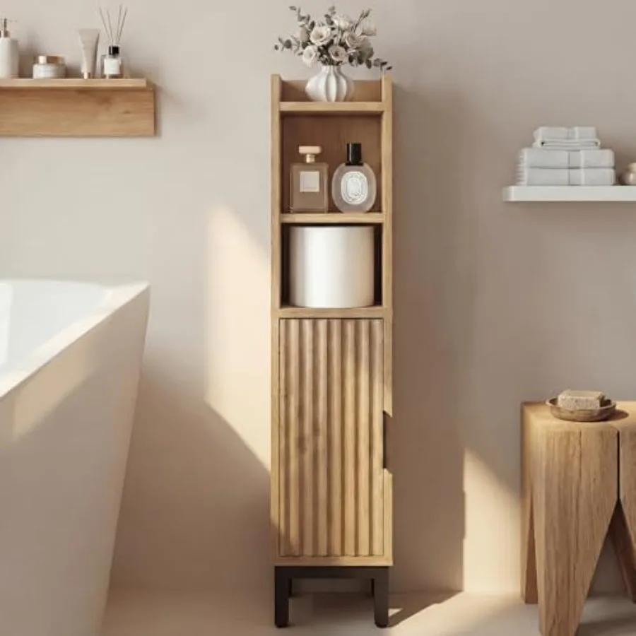 Small Bathroom Storage Cabinet Corner Narrow Toilet Paper Floor Cabinet with Door and Shelves Bathroom Organizer with Adjustabl
Small Bathroom Storage Cabinet Corner Narrow Toilet Paper Floor Cabinet with Door and Shelves Bathroom Organizer with Adjustabl