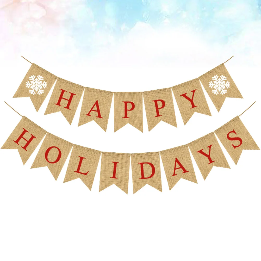 Christmas Burlap Banners Party Decoration Flag Set Linen Snowflake Print Garland Swallowtail Background Props Reusable Festive
Christmas Burlap Banners Party Decoration Flag Set Linen Snowflake Print Garland Swallowtail Background Props Reusable Festive