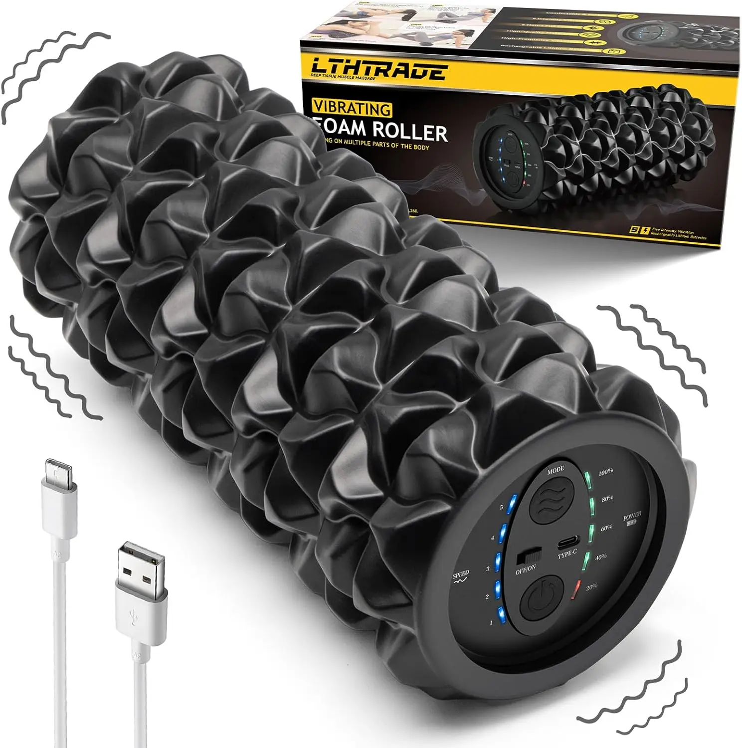 Вибромассажный ролик для снятия боли в спине и восстановления мышц, массажный ролик высокой плотности с 5 скоростями и 2 режимами
Вибромассажный ролик для снятия боли в спине и восстановления мышц, массажный ролик высокой плотности с 5 скоростями и 2 режимами