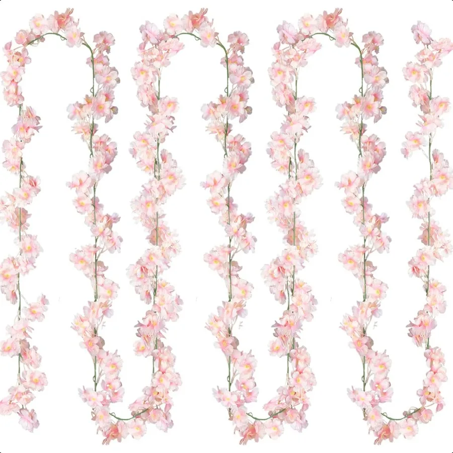 Sggvecsy Cherry Blossom Garland Artificial Cherry Flower Vines 4 Pack Hanging Silk Flowers Garland for Home Wedding Garden Part
Sggvecsy Cherry Blossom Garland Artificial Cherry Flower Vines 4 Pack Hanging Silk Flowers Garland for Home Wedding Garden Part