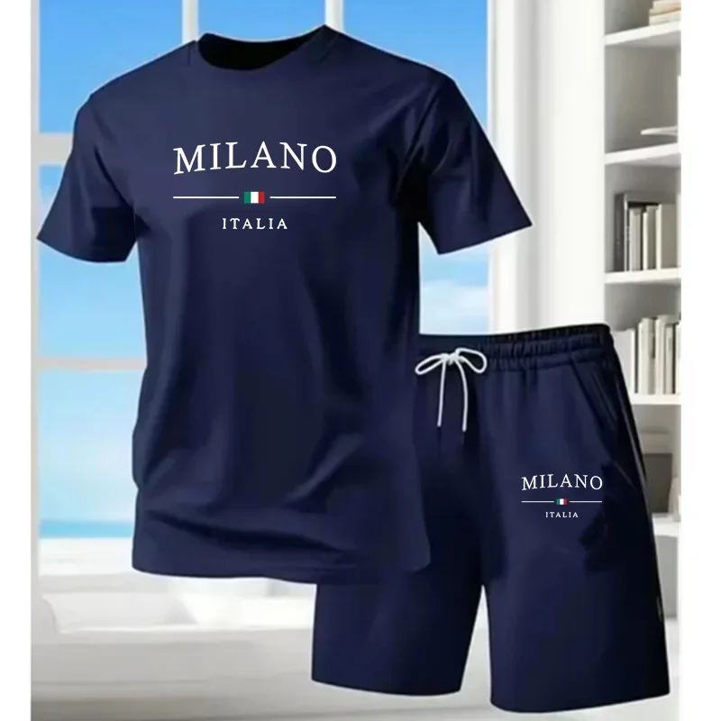 Summer men's new printed fashionable casual T-shirt shorts two-piece set men's summer outdoor breathable sports set
Summer men's new printed fashionable casual T-shirt shorts two-piece set men's summer outdoor breathable sports set