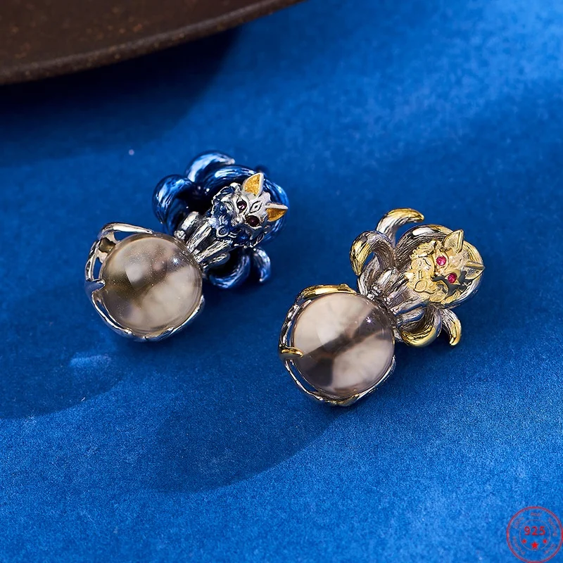 S925 Sterling Silver Pendant for Women Men Enamel Nine-tails-fox Inlaid Natural Rock Crystal Balls Charm Jewelry Wholesale
S925 Sterling Silver Pendant for Women Men Enamel Nine-tails-fox Inlaid Natural Rock Crystal Balls Charm Jewelry Wholesale