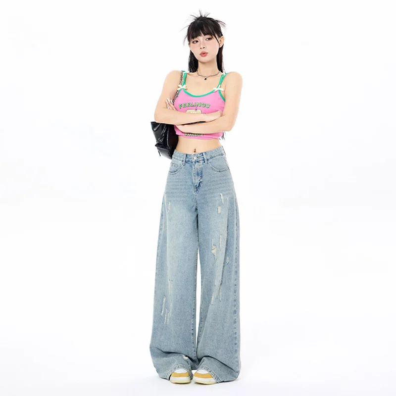 Vintage Washed Wide Leg Jeans For Women High Waisted Straight Leg Denim Pant Spring Summer Loose Pants Streetwear
Vintage Washed Wide Leg Jeans For Women High Waisted Straight Leg Denim Pant Spring Summer Loose Pants Streetwear