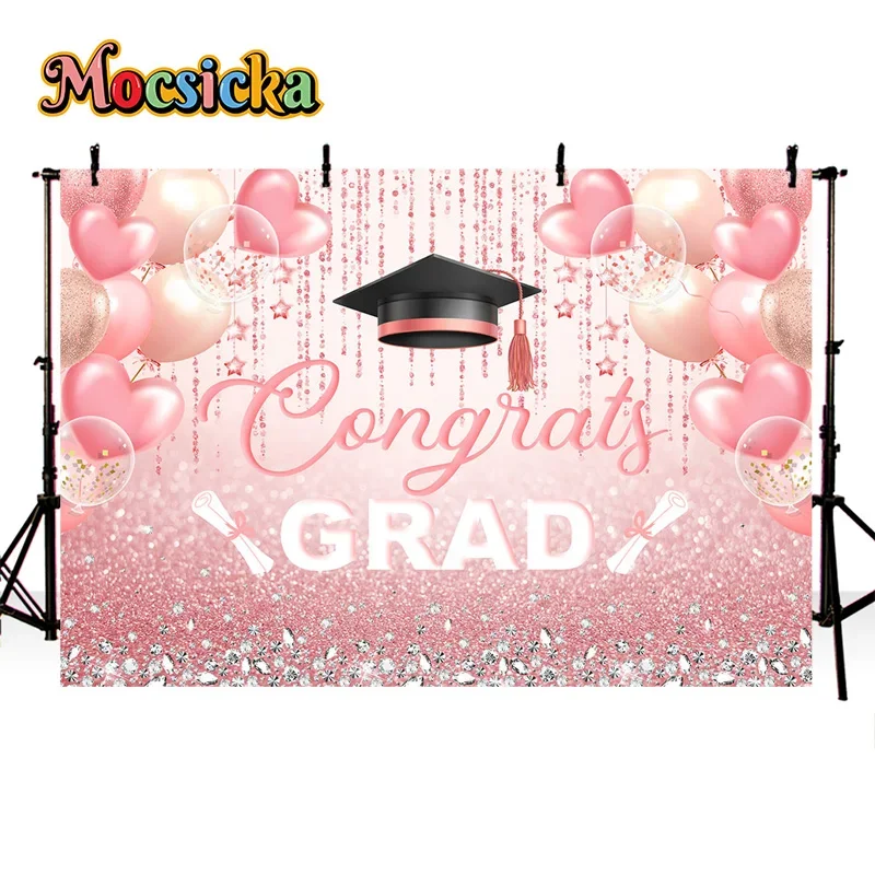 Mocsicka Cute Girl Graduation Party Photography Background Pink Love Glitter Bachelor's Cap Backdrop Student Portrait Studio
Mocsicka Cute Girl Graduation Party Photography Background Pink Love Glitter Bachelor's Cap Backdrop Student Portrait Studio