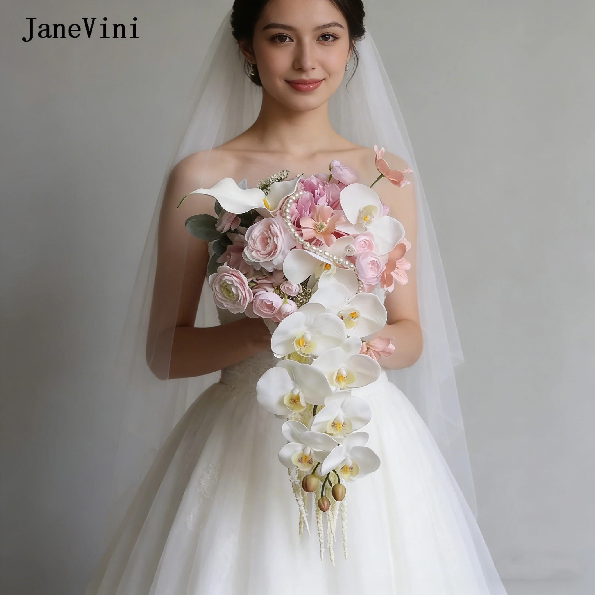 JaneVini 2026 Luxury Waterfall Bridal Bouquets Artificial Pink Roses Real Touch Cascading Silk Flowers Bride Wedding Accessories
JaneVini 2026 Luxury Waterfall Bridal Bouquets Artificial Pink Roses Real Touch Cascading Silk Flowers Bride Wedding Accessories