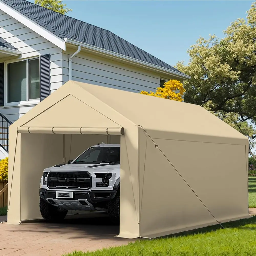 Навес Carport 10x20 для тяжелых условий эксплуатации, портативный гараж Carport со съемными боковыми стенками и дверью, автомобильный порт с водонепроницаемым навесом для
Навес Carport 10x20 для тяжелых условий эксплуатации, портативный гараж Carport со съемными боковыми стенками и дверью, автомобильный порт с водонепроницаемым навесом для