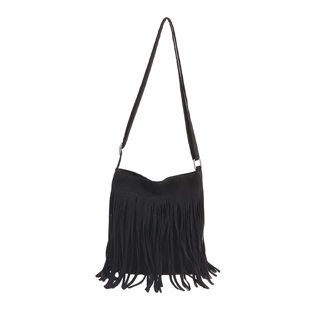 Korean Style Fringe Suede Messenger Bag PU Leather Large Capacity Tassel Shoulder Bag Solid Color Ethnic Style Crossbody Bag 
Korean Style Fringe Suede Messenger Bag PU Leather Large Capacity Tassel Shoulder Bag Solid Color Ethnic Style Crossbody Bag