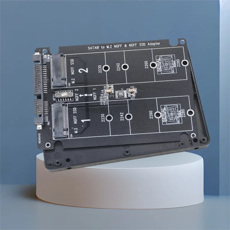 M.2 NGFF Dual SSD B Key to 2.5inch SATA 3.0 Adapter Card Converter With Enclosure Socket Support 2230-2280 B/B+M Key M2 SATA SSD
M.2 NGFF Dual SSD B Key to 2.5inch SATA 3.0 Adapter Card Converter With Enclosure Socket Support 2230-2280 B/B+M Key M2 SATA SSD