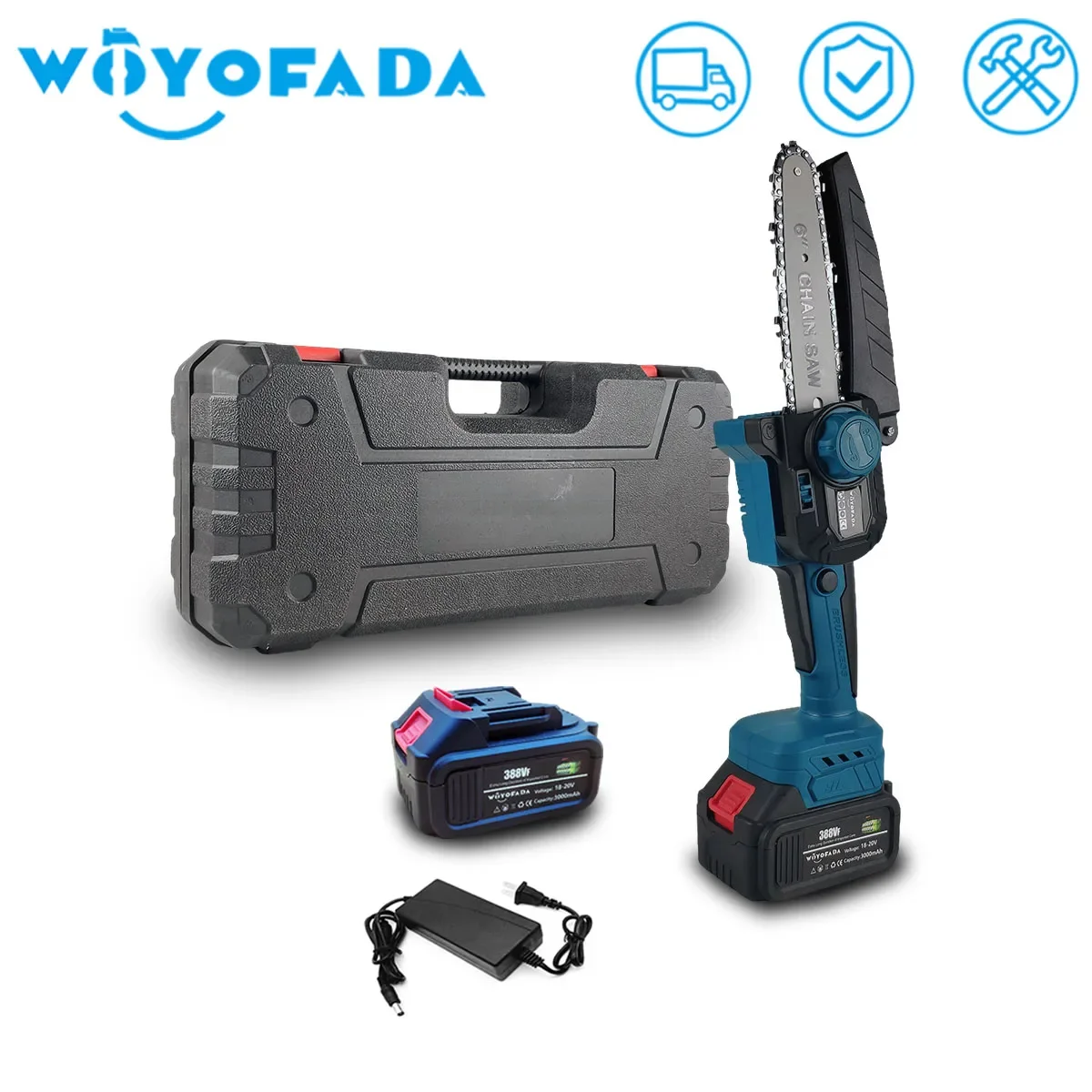 3000W 6 inch Brushless Electric Pruning Saw Cordless Rechargeable Chain Saw Woodworking Power Tool For Makita 18V Battery
3000W 6 inch Brushless Electric Pruning Saw Cordless Rechargeable Chain Saw Woodworking Power Tool For Makita 18V Battery