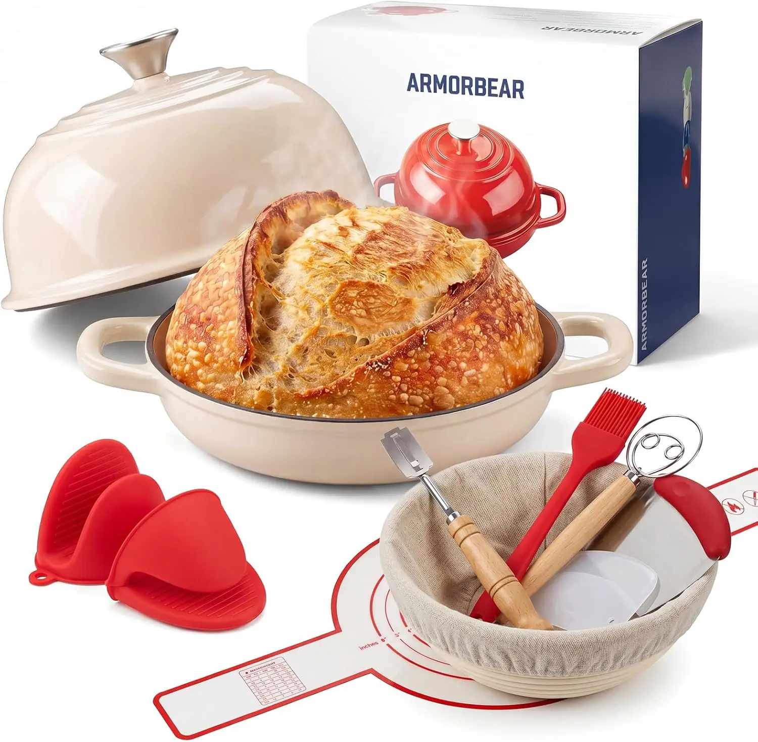 5 Qt Enameled Cast Iron Dutch Oven with Sourdough Starter Kit, Complete Artisan Bread Baking Set
5 Qt Enameled Cast Iron Dutch Oven with Sourdough Starter Kit, Complete Artisan Bread Baking Set