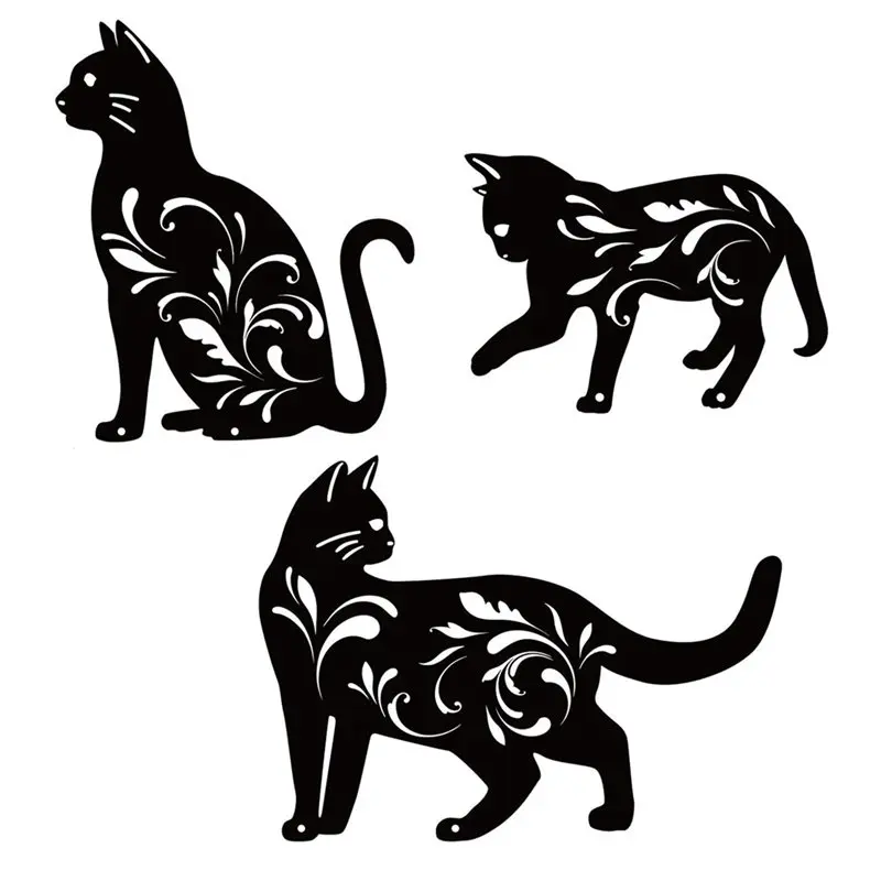 ABUI-Cat Silhouette Garden Statues 3-Pack Metal Outdoor Animal Decorative Stakes
ABUI-Cat Silhouette Garden Statues 3-Pack Metal Outdoor Animal Decorative Stakes