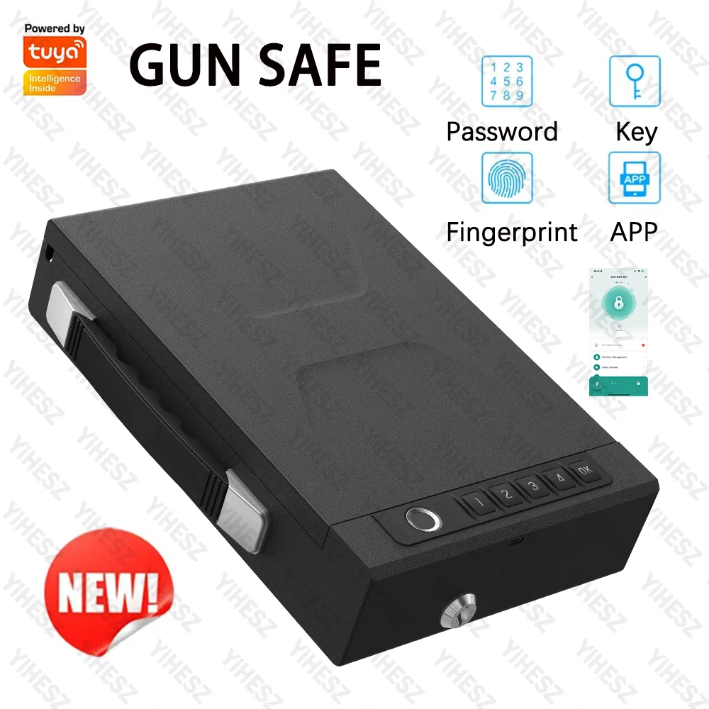 Новый портативный пистолет Tuya, биометрическая технология, приложение/пароль/отпечаток пальца/разблокировка ключа, холоднокатаный стальной материал, сейф, сейф
Новый портативный пистолет Tuya, биометрическая технология, приложение/пароль/отпечаток пальца/разблокировка ключа, холоднокатаный стальной материал, сейф, сейф