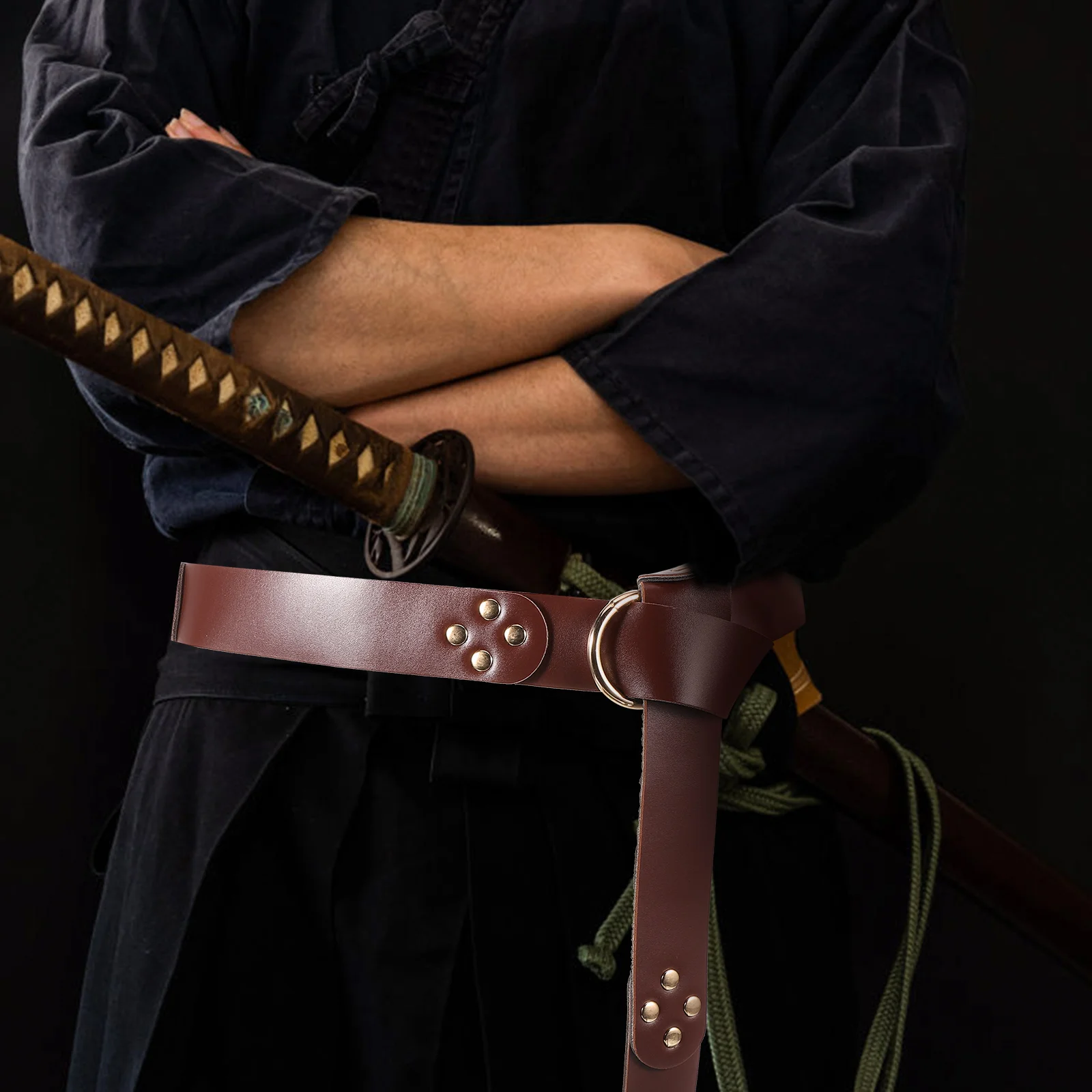 Renaissance Medieval Sword Belt Vintage Ring Brown 240cm Decorative Waist Accessories Retro Knight Battle Viking Costume
Renaissance Medieval Sword Belt Vintage Ring Brown 240cm Decorative Waist Accessories Retro Knight Battle Viking Costume