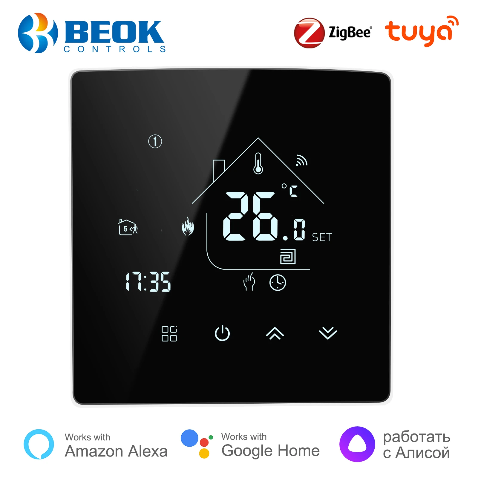 Умный термостат Beok Zigbee, Wi-Fi регулятор температуры для газового котла, подогрева пола, работает с Яндекс Alice Alexa Google Home
Умный термостат Beok Zigbee, Wi-Fi регулятор температуры для газового котла, подогрева пола, работает с Яндекс Alice Alexa Google Home