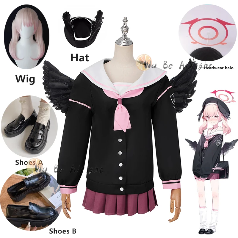 Косплей-костюм синего архива Shimoe Koharu из игры, костюм на Хэллоуин, Женский костюм из аниме-матроса, Униформа с париком, головной убор, реквизит в виде гало
Косплей-костюм синего архива Shimoe Koharu из игры, костюм на Хэллоуин, Женский костюм из аниме-матроса, Униформа с париком, головной убор, реквизит в виде гало