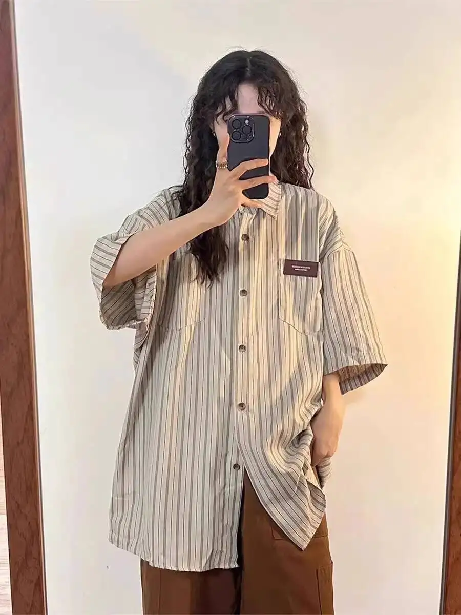 Striped Shirts Short Sleeve Girl Shirt Women New Spring/Summer College Slim Bowtie Blouse JK Top School Uniform
Striped Shirts Short Sleeve Girl Shirt Women New Spring/Summer College Slim Bowtie Blouse JK Top School Uniform