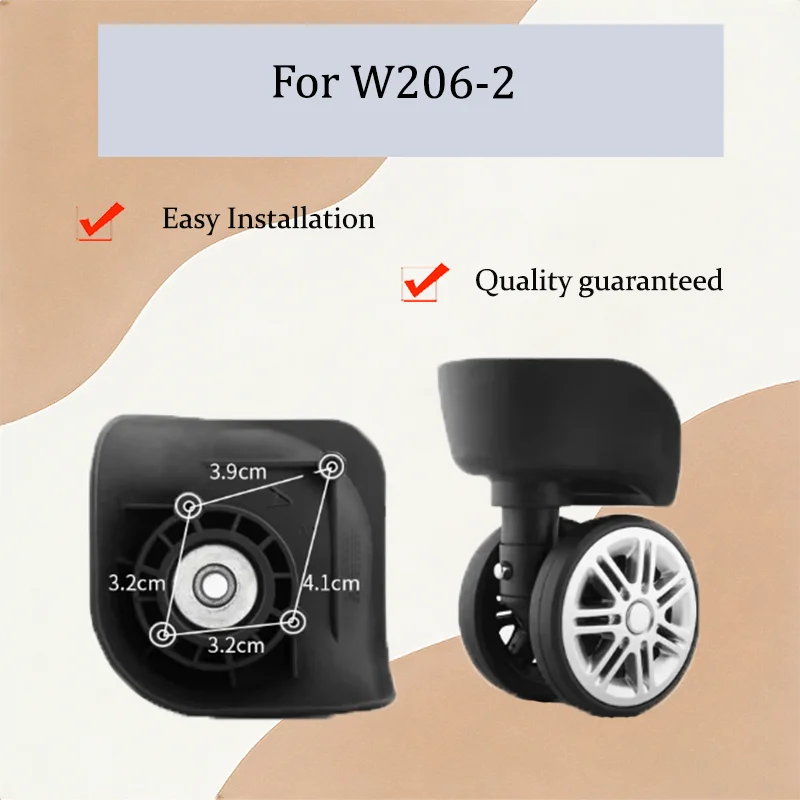 Прочные сменные колеса для багажника W206-2, вращение на 360 градусов ° Поворотные бесшумные амортизирующие колесики из ТПУ для ремонта чемоданов
Прочные сменные колеса для багажника W206-2, вращение на 360 градусов ° Поворотные бесшумные амортизирующие колесики из ТПУ для ремонта чемоданов