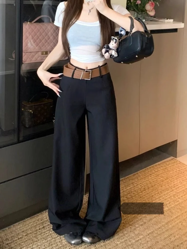 Bla Suit Casual Pants Women Winter Drape Loose Wide Leg Straight High Waist Slimming Floor-Length Pants Sli Commute
Bla Suit Casual Pants Women Winter Drape Loose Wide Leg Straight High Waist Slimming Floor-Length Pants Sli Commute