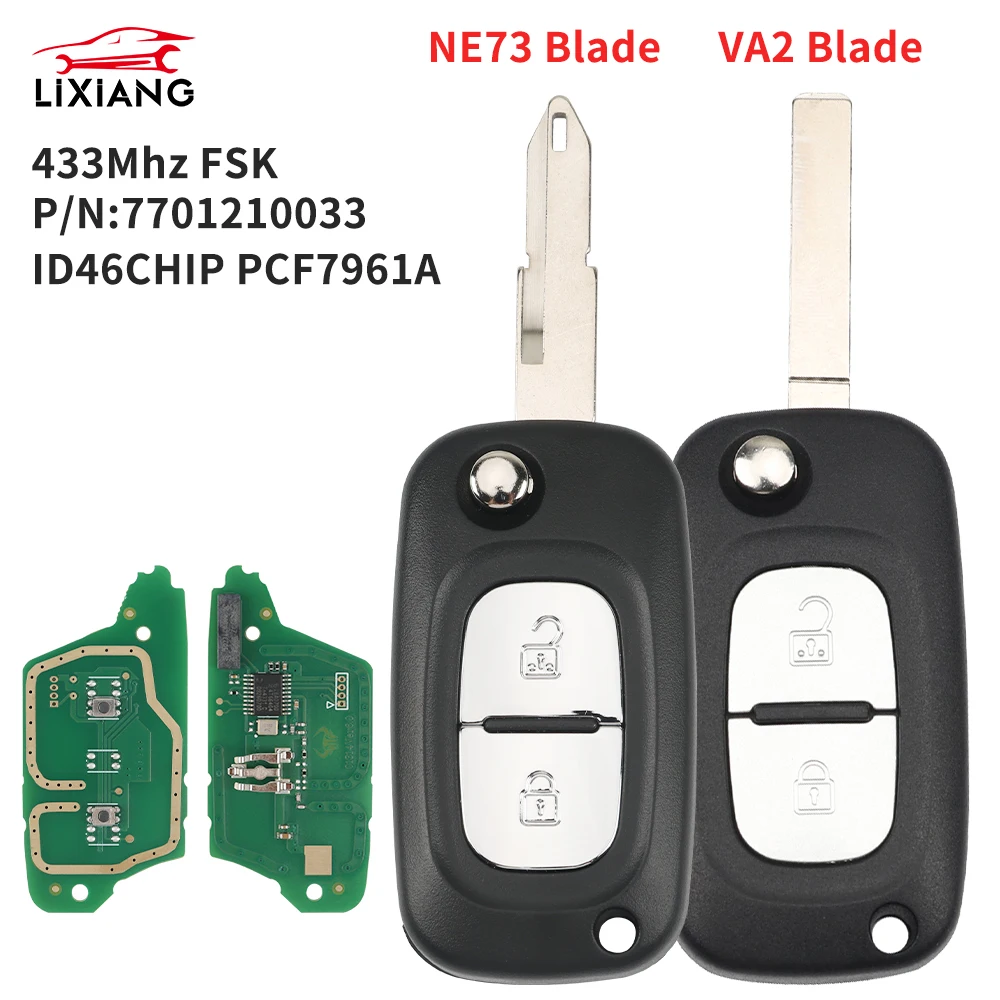 LIXIANG 433 МГц FSK PCF7961A ID46 откидной дистанционный ключ для Renault Clio III Clio 3 Kangoo Master Modus Twingo 2006-2016 7701210033
LIXIANG 433 МГц FSK PCF7961A ID46 откидной дистанционный ключ для Renault Clio III Clio 3 Kangoo Master Modus Twingo 2006-2016 7701210033