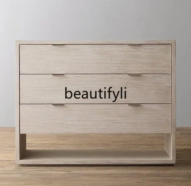 American Country Retro Solid Wood Furniture Chest of Drawers Bedside Table Italian Minimalist Light Luxury Side Cabinet 
American Country Retro Solid Wood Furniture Chest of Drawers Bedside Table Italian Minimalist Light Luxury Side Cabinet