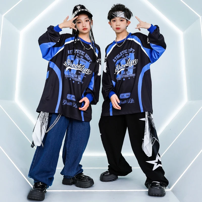 Hip Hop Children Clothing Street Dance Costume Jazz Dance outfit Boys Girls Overszied Tops Pants Streetwear Sportswear Blue 2101
Hip Hop Children Clothing Street Dance Costume Jazz Dance outfit Boys Girls Overszied Tops Pants Streetwear Sportswear Blue 2101