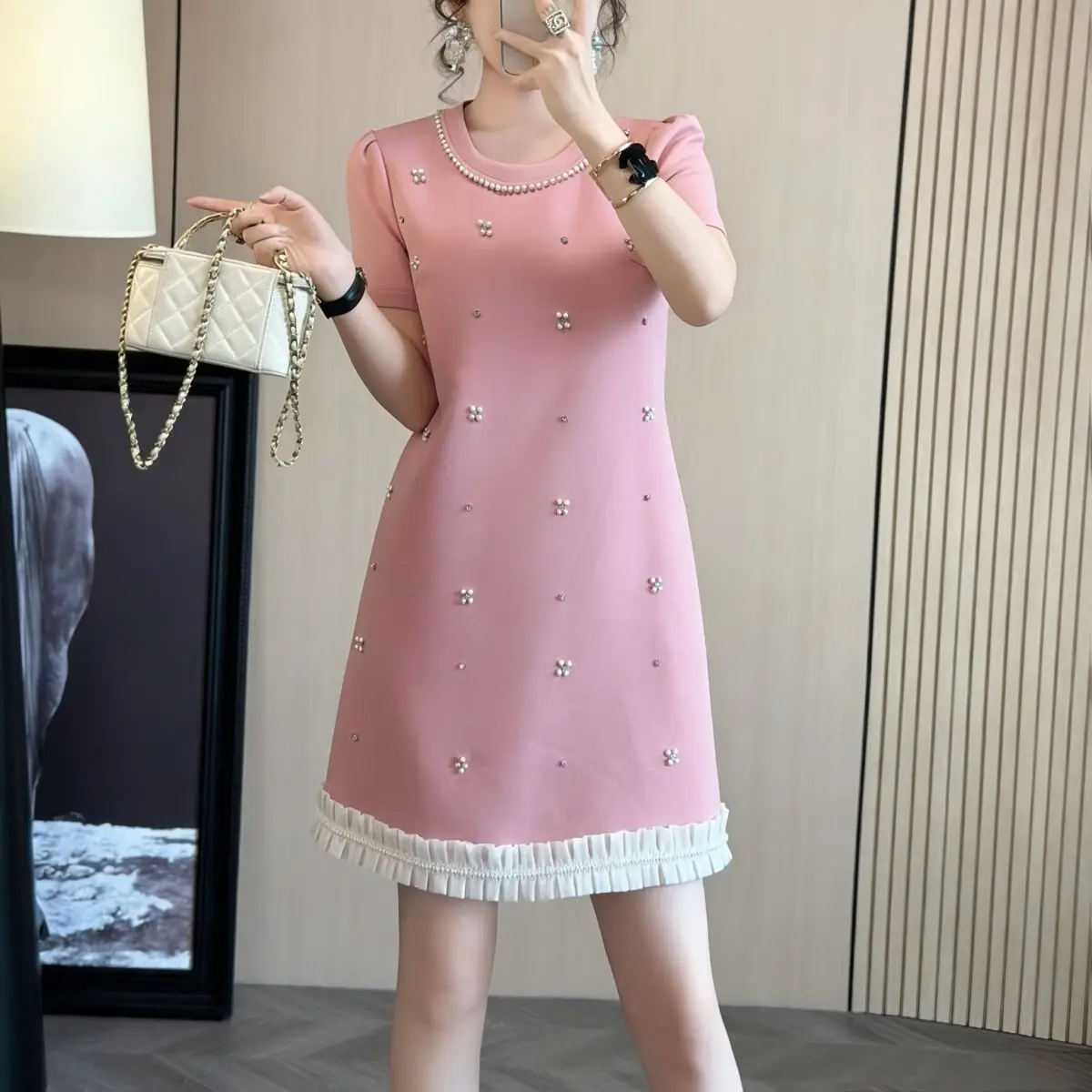 fashionable temperament Spice girl outfit multi-work new beaded waist dress summer thin small black dress 6013
fashionable temperament Spice girl outfit multi-work new beaded waist dress summer thin small black dress 6013