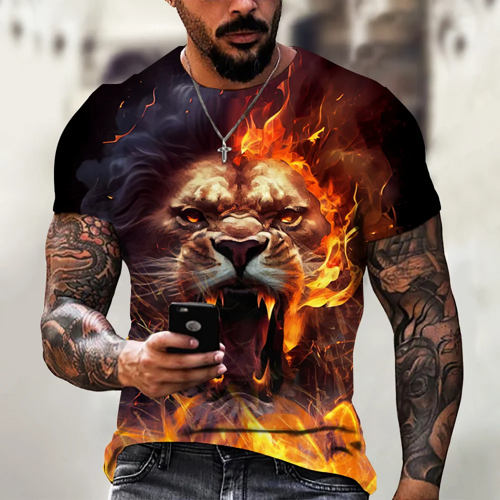 Flame Fierce Lion T Shirt For Men Animal Print Short Sleeve Top 3D Casual Man's T-shirt Oversized Tee Shirt Men Vintage Clothing
Flame Fierce Lion T Shirt For Men Animal Print Short Sleeve Top 3D Casual Man's T-shirt Oversized Tee Shirt Men Vintage Clothing
