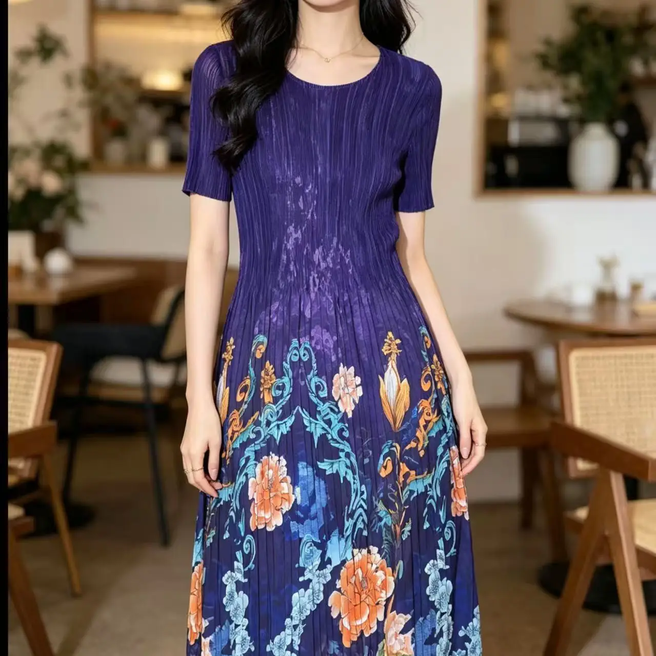 Folded autumn new middle-aged mother large size loose and thin skirt maxi dresses for women vestidos de fiesta
Folded autumn new middle-aged mother large size loose and thin skirt maxi dresses for women vestidos de fiesta