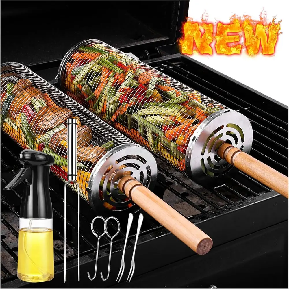Large Round Stainless Steel Grilling Basket for Outdoor BBQ, Perfect for Cooking Veggies and Camping
Large Round Stainless Steel Grilling Basket for Outdoor BBQ, Perfect for Cooking Veggies and Camping