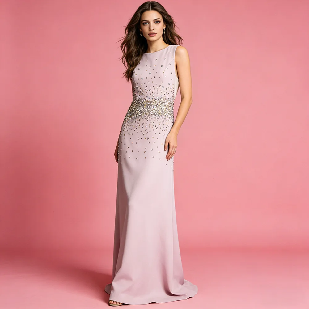 2026 New Round Neck Heavy Beaded and Rhinestone Embellished Sleeveless Vest Evening Dress Vestidos De Mujer
2026 New Round Neck Heavy Beaded and Rhinestone Embellished Sleeveless Vest Evening Dress Vestidos De Mujer