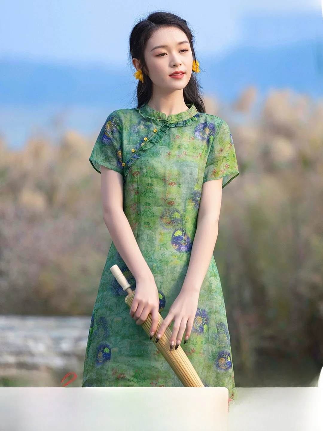 Green Firework Pressed Qipao Dress Women's Style Summer New Chinese National Trend Short Sleeve Short Qipao Dress for Women
Green Firework Pressed Qipao Dress Women's Style Summer New Chinese National Trend Short Sleeve Short Qipao Dress for Women